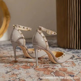 Breakj Bag Head Sandals Women's Summer 2025 New Design Sense Of Niche 8Cm Word Buckle With High Heels Women's Thin