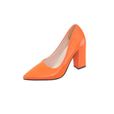 Heels Pumps Women's 2023 Trend The Glossy Chunky Shoes Pointed Toe Elegant Sexy Dress Weddings Bridal Party Luxury