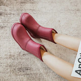Warm Plush Women Rainboots Solid Outdoor Waterproof Girls Fur Ankle Boots Slip-on EVA Ladies Rain Platform
