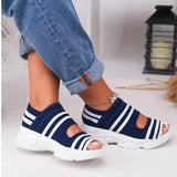 Women Sandals Open Toe Wedges Platform Ladies Shoes Knitting Lightweight Sneakers Sandals Big Size 35-43 Zapatos