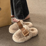Out Baotou Slippers Thick-Soled Wool Slippers Women Wear 2023 Autumn And Winter New Cotton Slippers