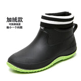 Boots Women's Rubber Anti-skid Colorful Unisex Ankle Rainboots Lightweight Slip On Boots Rain Shoes Waterproof