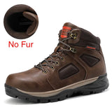 Split Leather Men Waterproof Warm Boots Men Casual Shoes Fashion Ankle Boots For Men High Top Outdoor Winter Men