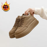 Breakj Shoes Ins Korean Version 2024 New Winter Plus Velvet Board Shoes Female Students Keep Warm Versatile Casual Board Shoes