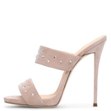 Women's Hot Diamond Open-Toed Muller Shoes High-Heeled Sandals Slippers Chengdu Fashion Women's