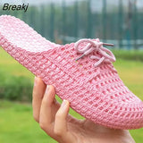 New Women's Flat Sandals Shoes Summer Slippers Hollow Out Casual Shoes Beach Outdoor Comfortable Closed Toe