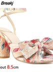 Dropship 2023 Summer Woman Sandals Super High Heel With Butterfly-knot Sweet Lady Office Woman Shoes Plus Size