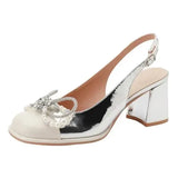 Sandals Mary Jane Shallow Mouth Comfort Shoes for Women Summer Heels Med Pointed Girls High Spring Retro Medium