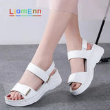 Brand Summer Women's Sandals 2021 New Designer Ladies Genuine Leather White Silver Pink Platform Sandal flip flop