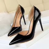 Breakj High Heels Simple Thin Heel Metal With High Heel Shallow Tip Side Hollow Out Sexy Single
