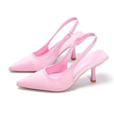 Size High Heel Sandals Baotou Back Empty Rear Trip New Shallow Pointed Single Heel