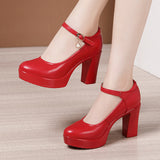 Breakj 6Cm Silver Heeled Show Shoes Thick-Singing Leather Shoes Thick-Soled Model Single-Shoe Large-Size Working
