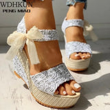 Fashion Summer Platform Wedge Sandals Ankle Strap Fish Mouth Espadrilles Sandals Sandalias Femininas Sandalen
