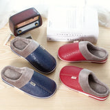 Cotton Slippers Men Home Shoes Simple Platform Winter Warm Non-Slip Women Slippers Lovers Unisex Indoor Bedroom
