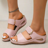 Plus Size Wedge Heel Slippers Women 2023 Summer Soft Platform Sandals Woman Vinatge Non Slip Beach Flip Flops