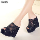 Heels Sandals Women Beach High Wedge Slippers Women for Summer Slides Open Toe Heels Sexy Slippers Heels Zapatos