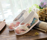 Breakj Shoes Hanfu Shoes Ancient Style Female Embroidered Cloth Shoes Inside The Raised Head Ancient Costume Shoes Cloth Shoes