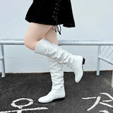 Breakj New Korean Version Of 2023 Over-Knee Boots Pointed Thick Heel Warm Snow Boots Women's Boots Thin Leg Elastic Boots