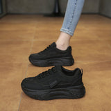 Shoes And Girls 2024 New Spring Breathable Cloth Korean Version Of Korean Version Of Students' Sports Thick Soles And High Running
