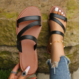 Breakj Women's Shoes 2025 Summer Women Wear A Word Three With Flat-Bottomed Slippers Women's Sandals Women's