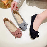 Breakj Red Casual Large-Size Bow Bean Bean Shoes 2025 New Women's Shoes Korean Version Of Shallow One-Legged Lazy Shoes Single