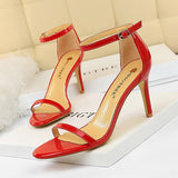 Breakj Fashion Ultra High Heel Patent Leather Open Toe With Sandals Summer Sexy Nightclub Women High