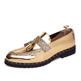 New Fashion Men's Sequined Tassel Shoes Handmade Retro Comfortable Soft Non-slip Loafers Male Casual Leather Shoes