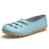 Women Sandals Summer Shoes 2020 New Female Fashion Split Leather Loafers Hollow Out Soft Bottom Nurse Working Flat