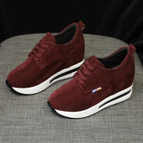 Shoes Women Casual Lace Up High Heels Female Wedges Sneakers Fashion Breathable Comfort Increase Within Shoes for