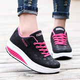 Women Sneakers 2019 Breathable Lace Up Wedges Platform Vulcanize Shoes Fashion Women Casual Shoes Tenis Feminino Female