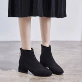 Autumn Winter New Frosted Thick Heel Skinny Ankle Boots Women's
