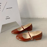 Heels Shoes New Spring Thick Heel Square Toe Shallow Mouth Single Shoes Women Wild Fairy Style Mary Jane