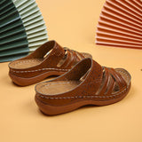 Breakj Female 2023 Summer Flower Slippers Large Yard Slope With Thick Bottom Cross A Word Cool Drag Female Beach