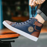 Spring New Vintage Fashion Shoes English Boots Men's High-Top Shoes Korean Fashion