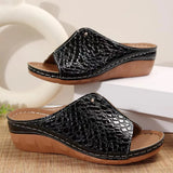 Breakj Women's Shoes Slope With Thick Bottom Cool Drag Female Wear 2024 Simple Spring And Summer New Large Size Slippers