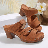 A Font And Slippers Women's Large-Size Car Sewing Magic Sticky Beach Cold