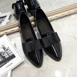 Korean Bowknot Tip Leisure Low-Top Single Shoes Women's Flat-Soled Shallow Mouth Simple Cover Women's Commuter
