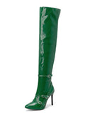 Women's Boots 2022 New Winter Belt Buckle High-heeled Boots Catwalk Nightclub Party Over-the-knee Boots 48 Large