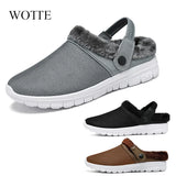 Slippers New Warm Men's Slippers Short Plush Flock Home Slippers for Men Hard-wearing Non-slip Sewing Soft Lovers