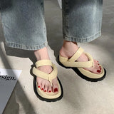 Summer Thick Bottom Slippers Comfy Women Sandals Ladies Mid-heels Flip Flops Platform Shoes Female Comfort Leisure