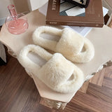 Winter slippers 2021 New Ladies fur fluffy Slippers Women Shoes Cozy Soft Warm Indoor Home House Slippers Flip