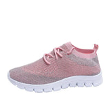 Sneakers Light Breathable 2021 Lace Up Flat Shoes Ladies Mesh Vulcanized Shoes Casual Comfort Female Footwear Plus