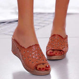 Sandals Women Summer Wedge Flowers Shoes Sandals Fish Mouth Woman Sandals Femme Plus Size Female Shoes Zapatos De