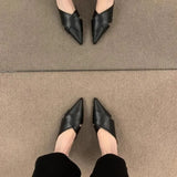 Breakj New Baotou Half Slippers Female Lazy People Wear A Stylish Pointed Muller Shoes Summer Thick Heel