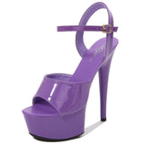 Breakj Artifact Model High Heels Thin Heel Sexy Black Waterproof Table 15Cm Hate Day Superb High Heel Sandals Female