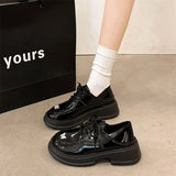 Spring And Summer New Small Leather Shoes For Women All Over The World, Retro British Style, Thick Soles, Thick Heels, Round Head, Love Shoes, Four