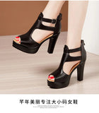 Open Head Thick Bottom 10cm Block Heel Platform Shoes Summer 2022 Small Plus Size 32-43 High Heels Gladiator Sandals