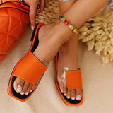 Women's Patchwork Slippers Female Leisure Square Toe Flat Ladies Casual Transparent Slides Women's Outdoor Beach