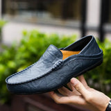 Mens Shoes Casual Luxury Brand Summer Men Loafers Genuine Leather Moccasins Light Breathable Slip on Boat Shoes