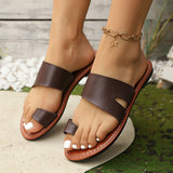 Breakj Summer New Set Of Toe Slippers Korean Version Of Leisure Cool Drag Flat Bottom Large Beach Women's